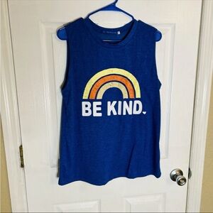 WOMENS IRISGOD BLUE BE KIND TANK TOP SIZE Large Sleeveless T-shirt